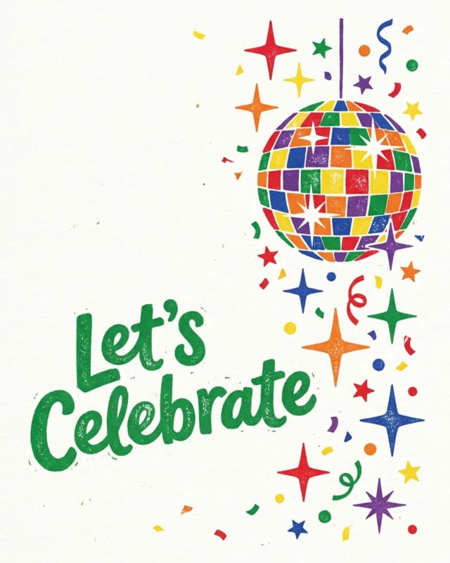 Let's Celebrate invitation design