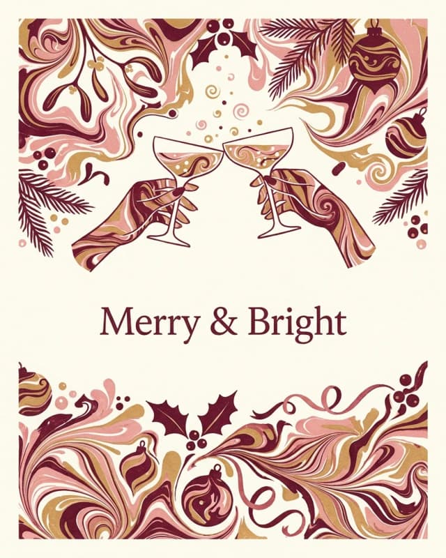 Merry & Bright invitation design