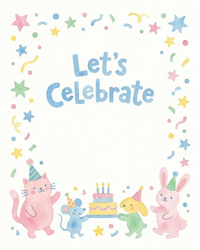 Let's Celebrate invitation design