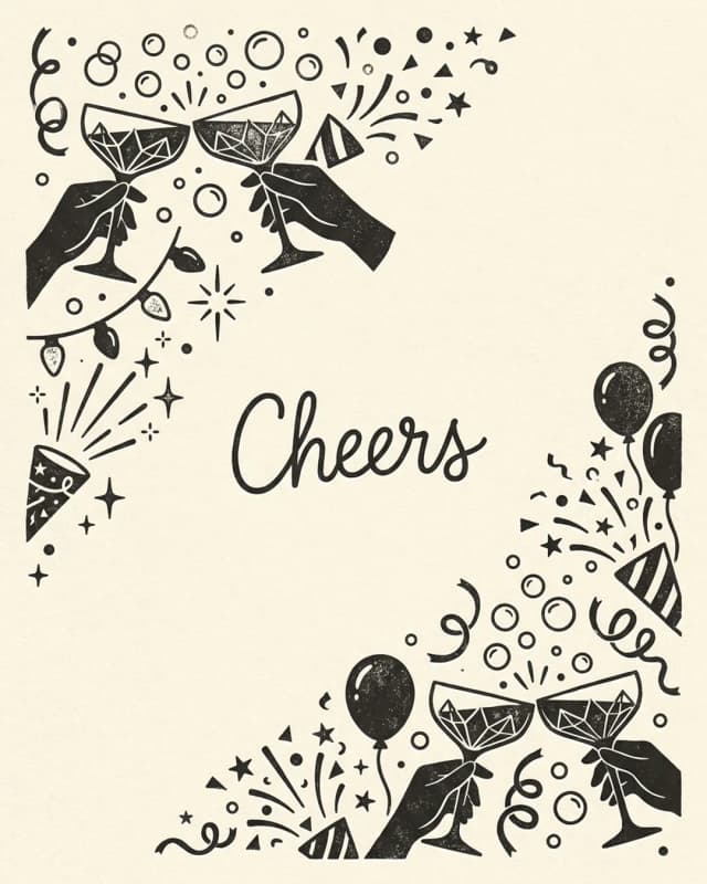 Cheers invitation design