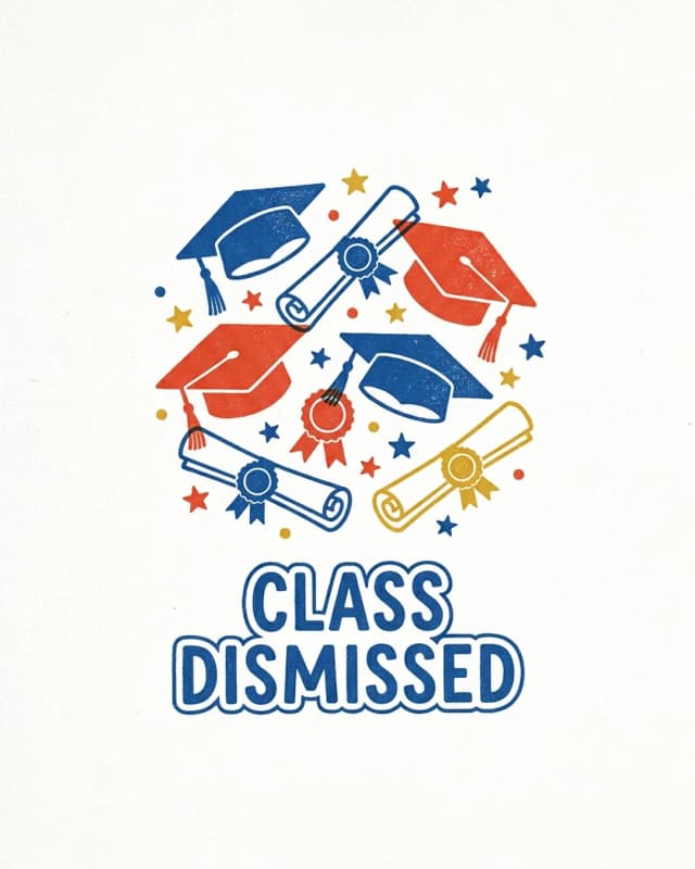 Class Dismissed invitation design