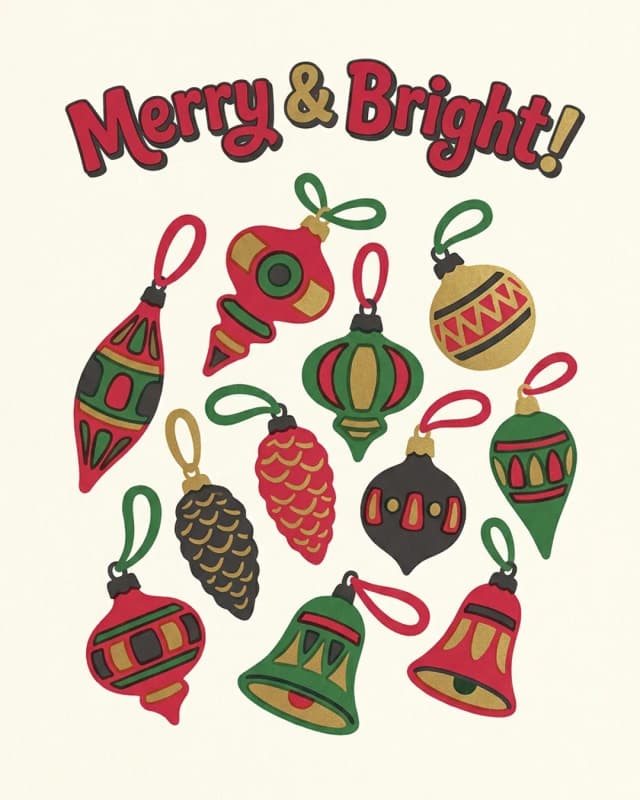 Merry & Bright invitation design