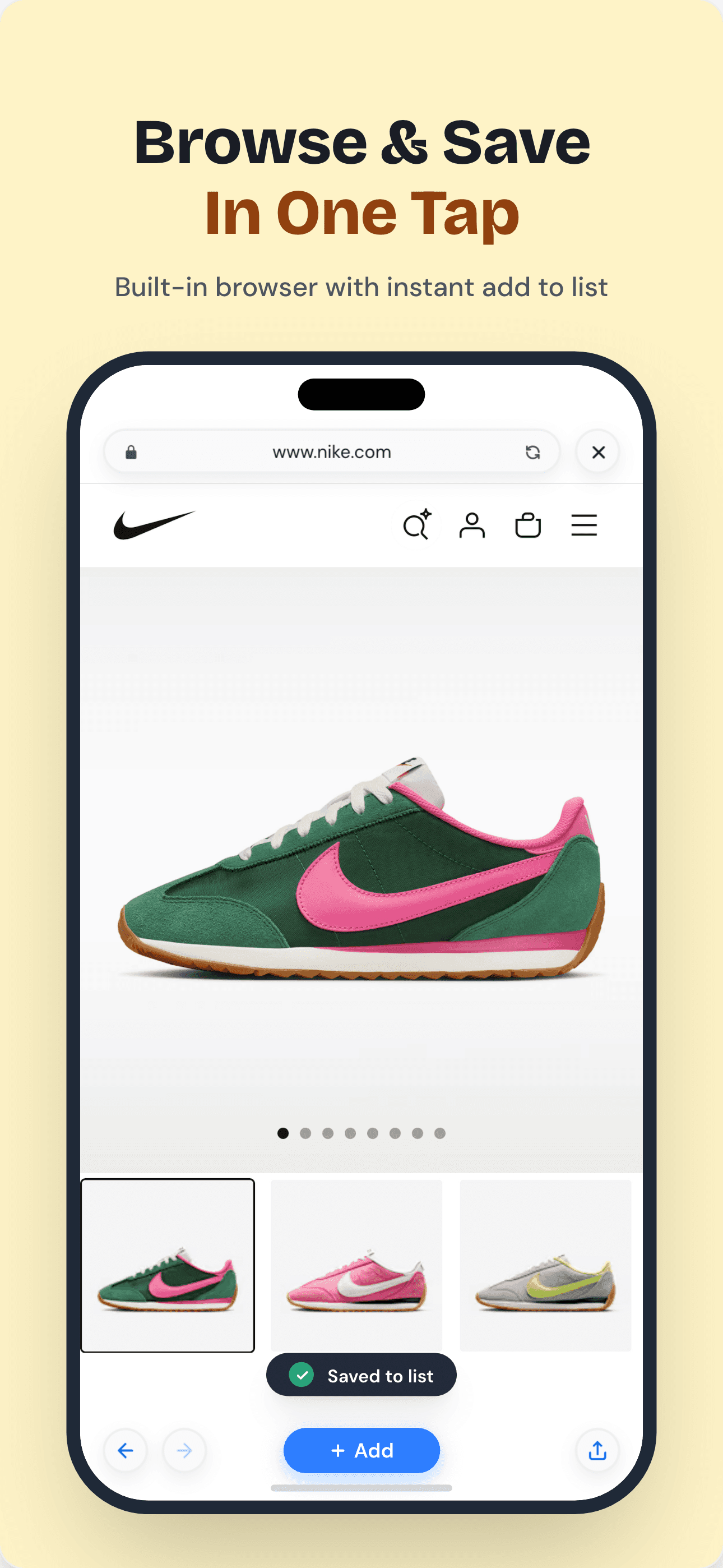 The in-app browser — illustrative App Store marketing composition