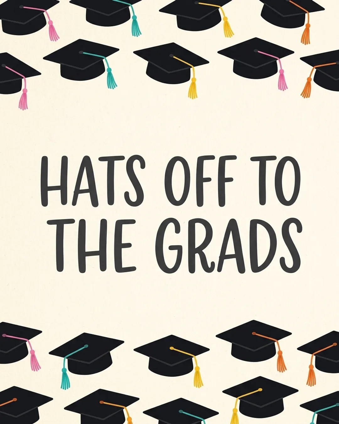 Hats Off To The Grads invite cover